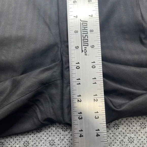 Hugo Boss Rossellini Cinemaus Mens Gray Striped Silk Wool Dress Pant 42L 34x33 - Picture 5 of 11